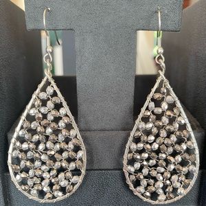 Silver beaded earrings